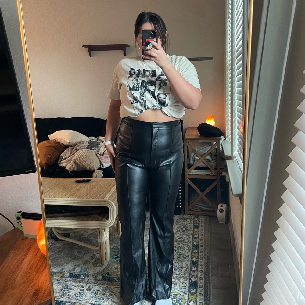 ASOS black faux leather pants